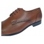 Pantofi Derby bărbați maro cognac din piele naturală cu perforații Lucas Shoes 702CON